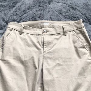 - straight fitting khakis